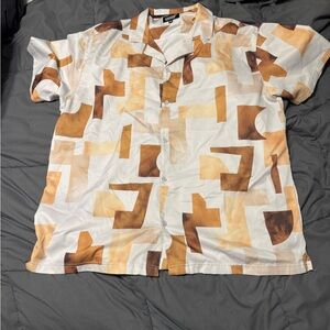 Men’s Button down Geometric Shirt